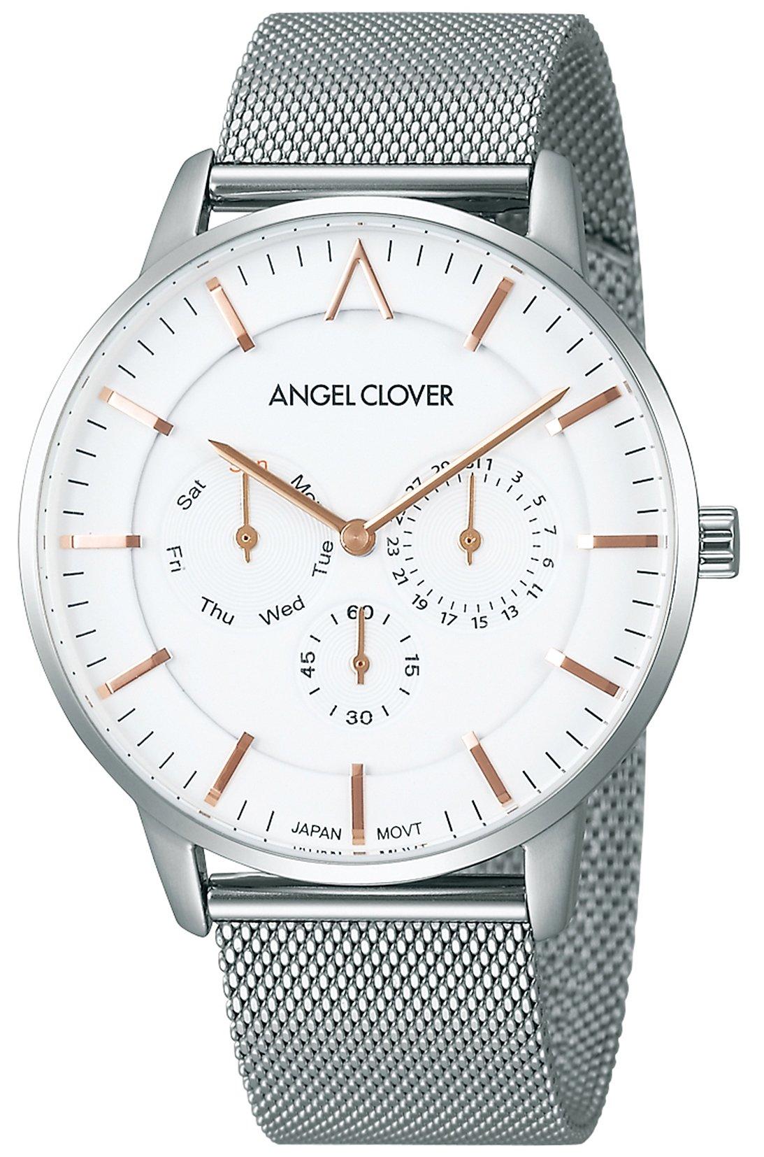 

Часы Angel Clover Zero с белым циферблатом из нержавеющей стали, кварцевые, 42 мм, подлинная гарантия ZE42SWH, серебристые [Angel Clover] мужские