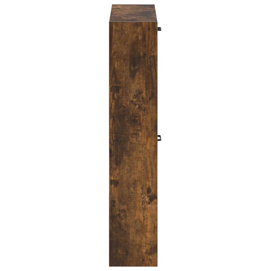 Wall Mounted Shoe Cabinet HAARLEM 71 X 17 X 86 Cm Smoked Oak