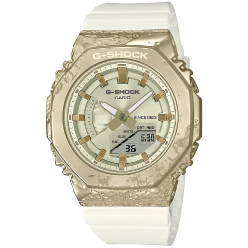 

Casio G-SHOCK Mid-Size Model 40th Anniversary Adventurer s Stone GM-S2140GEM-9AJR Women s Watch, White