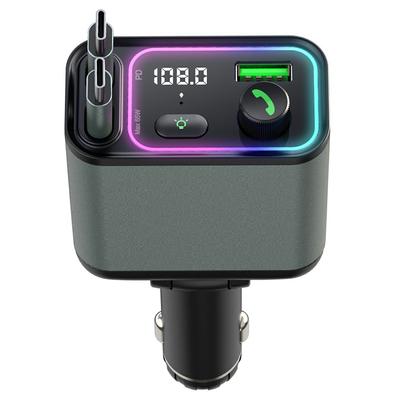 Chargeur de voiture GC08C avec double câble USB C rétractable et affichage de la tension à lumière ambiante Adaptateur de charge rapide PD 65W