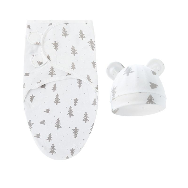 4 Set Baby Swaddles Wrap Blanket with Bonnet Hat Sleeping Bag Anti Kick Blanket Swaddles for Toddler 0-12 Months