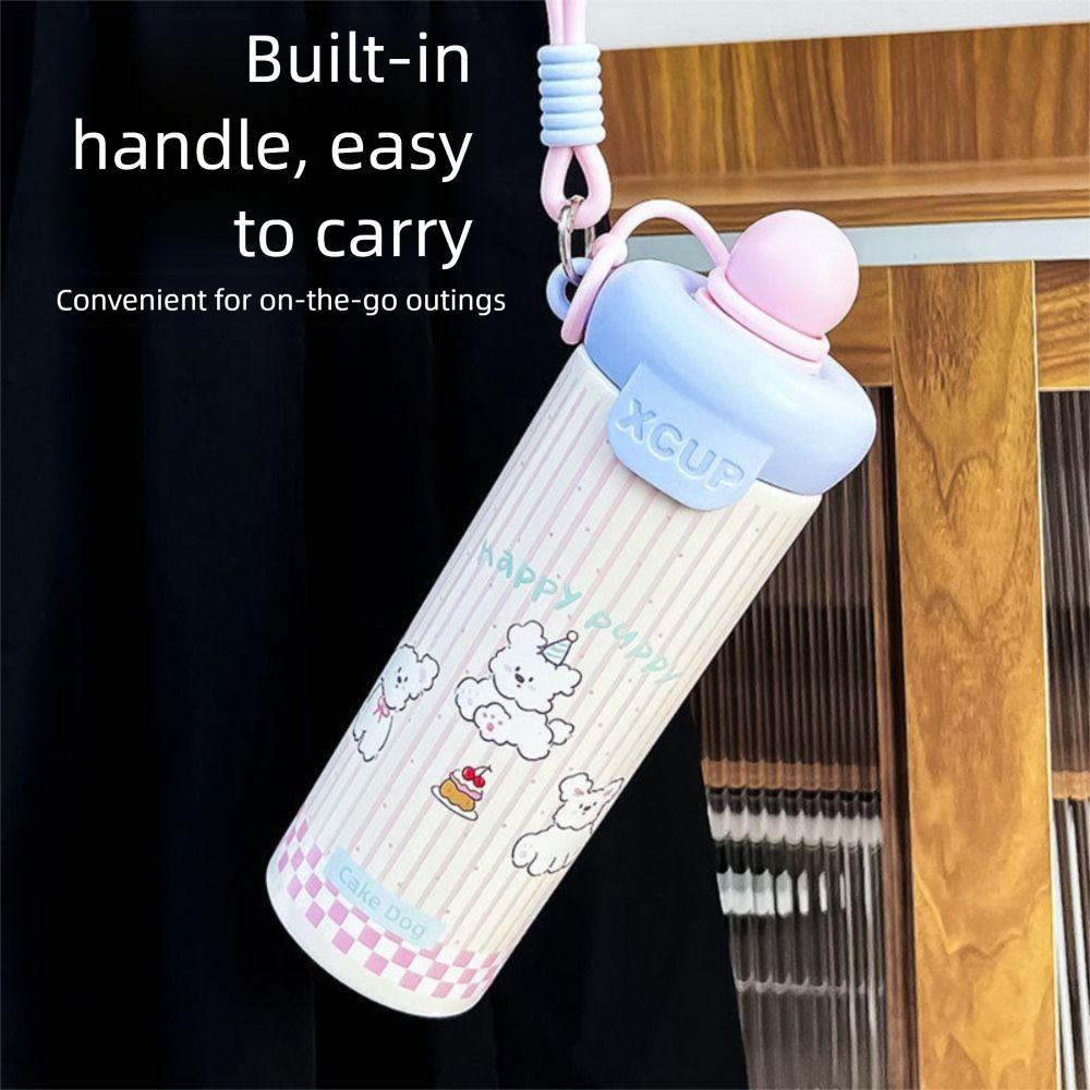 600ML Vacuum Cup High-Capacity Insulation Or Cooling 316 Stainless Steel Cup With Lifting Rope Thermal Mug for Student Children