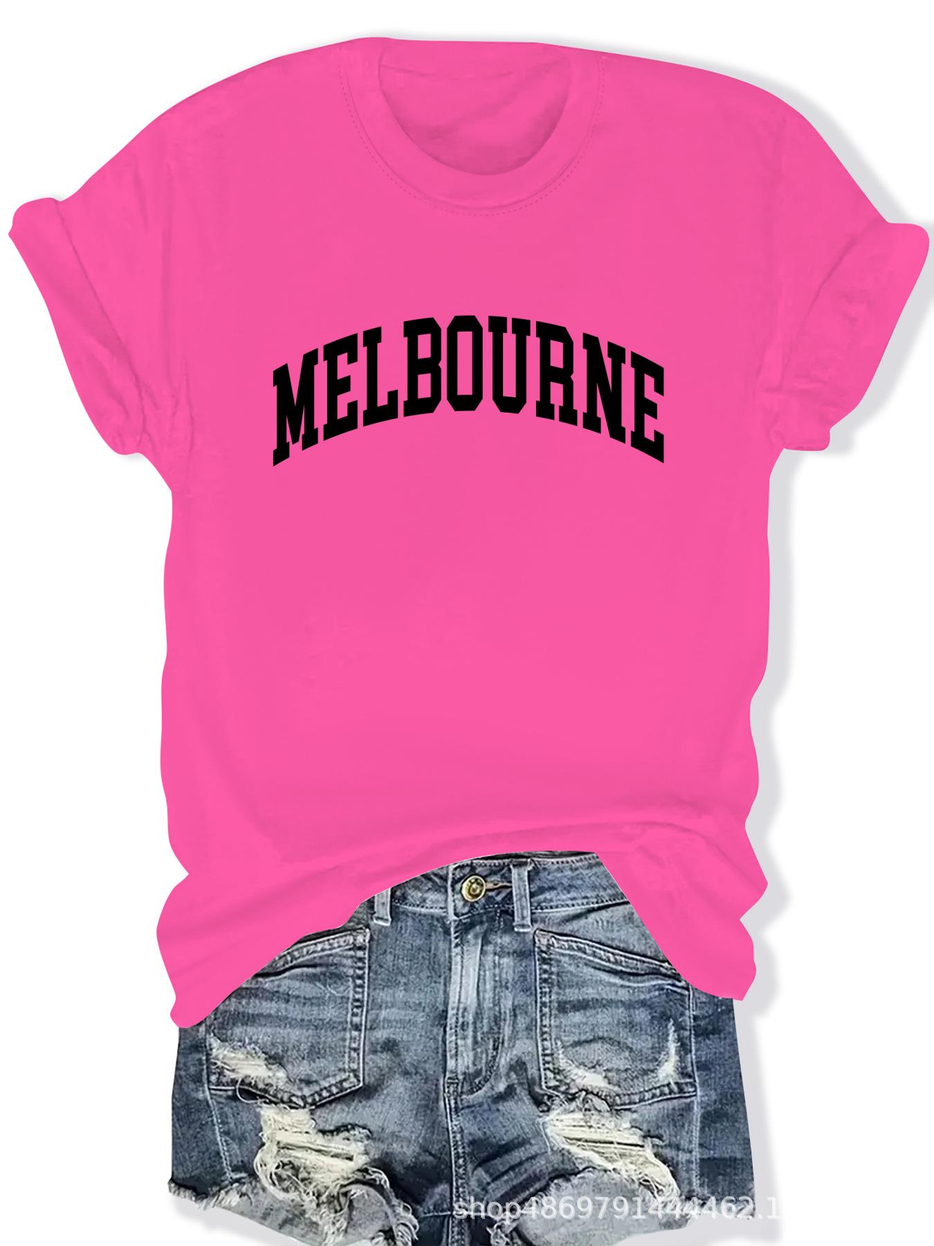 

Women s Cross-Border Fashion Crew Neck T-Shirt Small маджента