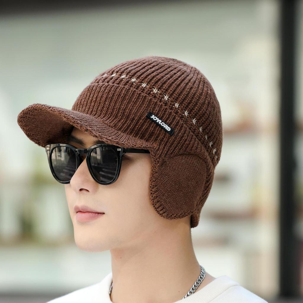 Velvet Black Hat Knitted Hat Woolen Hat Men's Winter Cold Hat Warm Wenling Plus Velvet Thickening