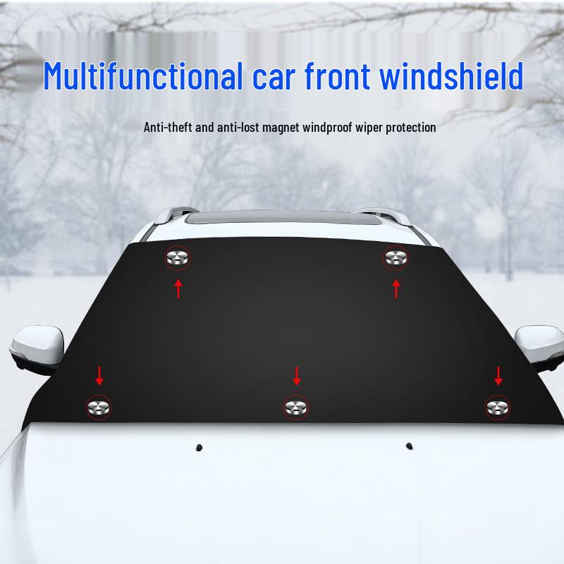 Thickened Magnetic Car Snow & Sun Shade: Frostproof, Antifreeze Sun Visor Cover
