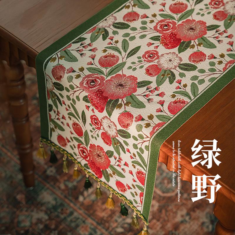 

NEW Tea Table Cloth Waterproof American Vintage Style Eco-friendly Table Runner Home Decor for Coffee Tables 35x180cm