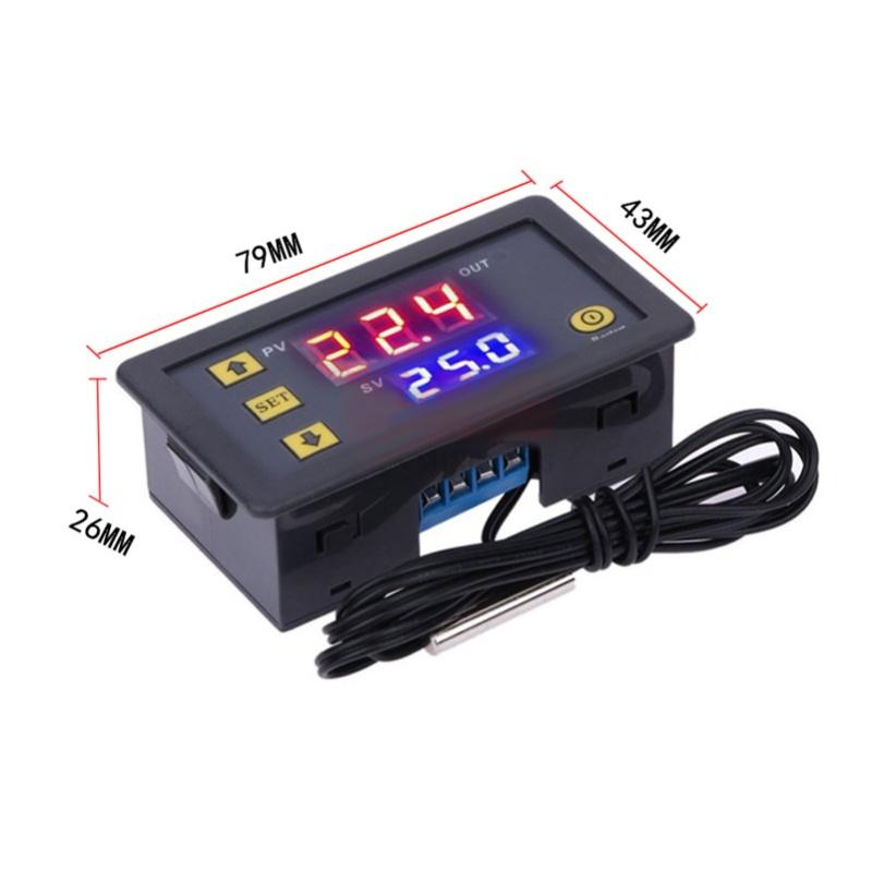 Temperature Controller Module With Waterproof Probe High Accuracy Digital Display Thermostat Switch -50-110℃ 24V