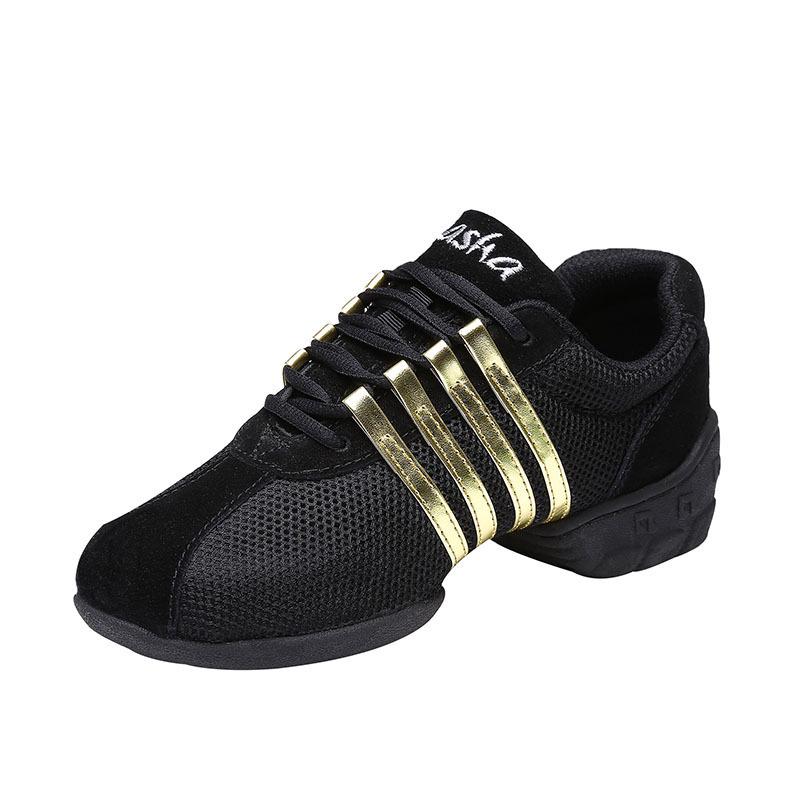 Modern Dance Shoes Mesh Square Shoes For Women Jazz Dancing Sports Shoes Breathable Fitness Sneakers Canvas Shoes