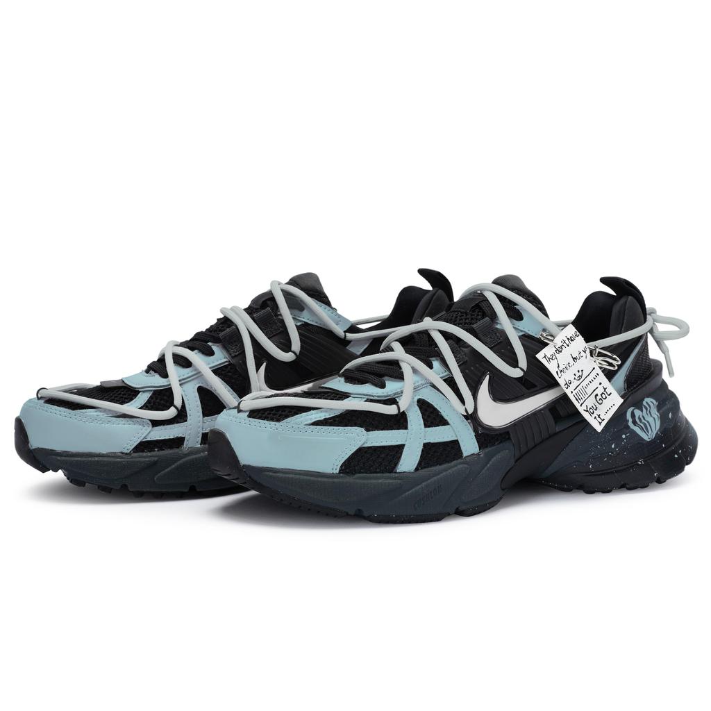 Nike V2K Run Cushioning, Wear Resistant Low top Running Shoes Unisex Black Blue FD0736-001(Team80-)