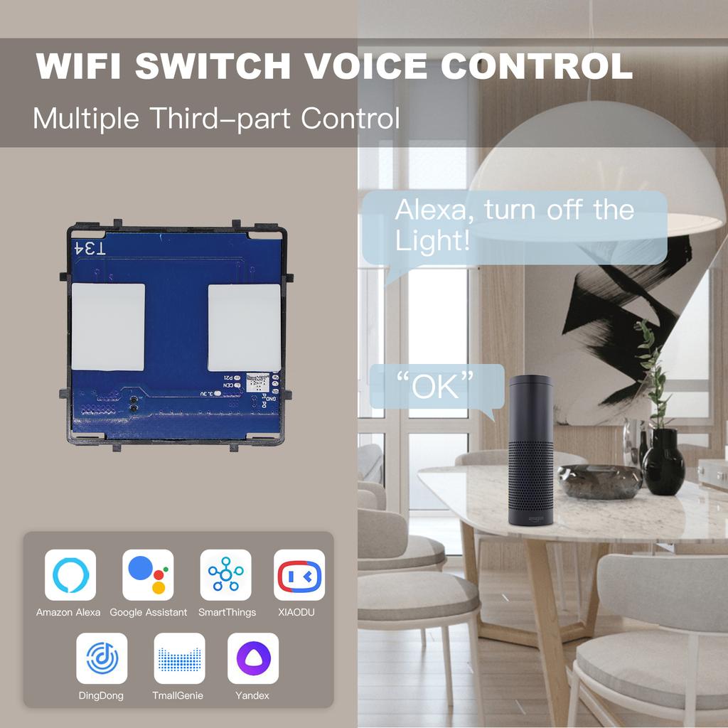 BSEED Wifi Smart Dimmer Switch 1/2/3Gang Touch Light Switches Function Part Tuya Smart Life Control Glass Panel DIY Free Combine