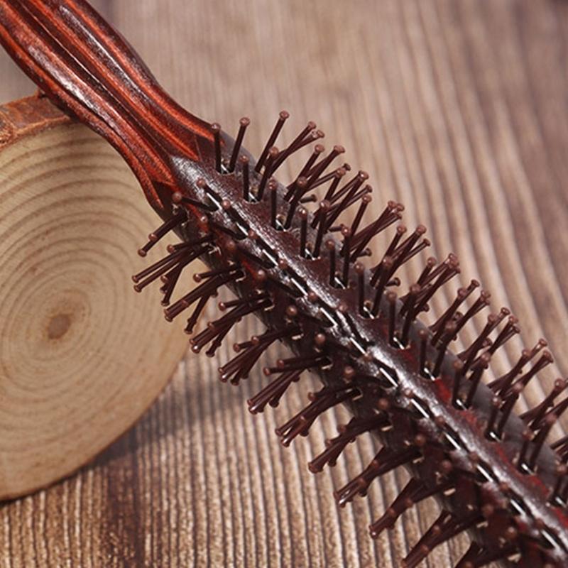 Kleine runde Haarbürste zum Föhnen mit weichen Nylonborsten Mini-Rollen-Stylingbürste für trockenes, lockiges Haar 1,18 Zoll
