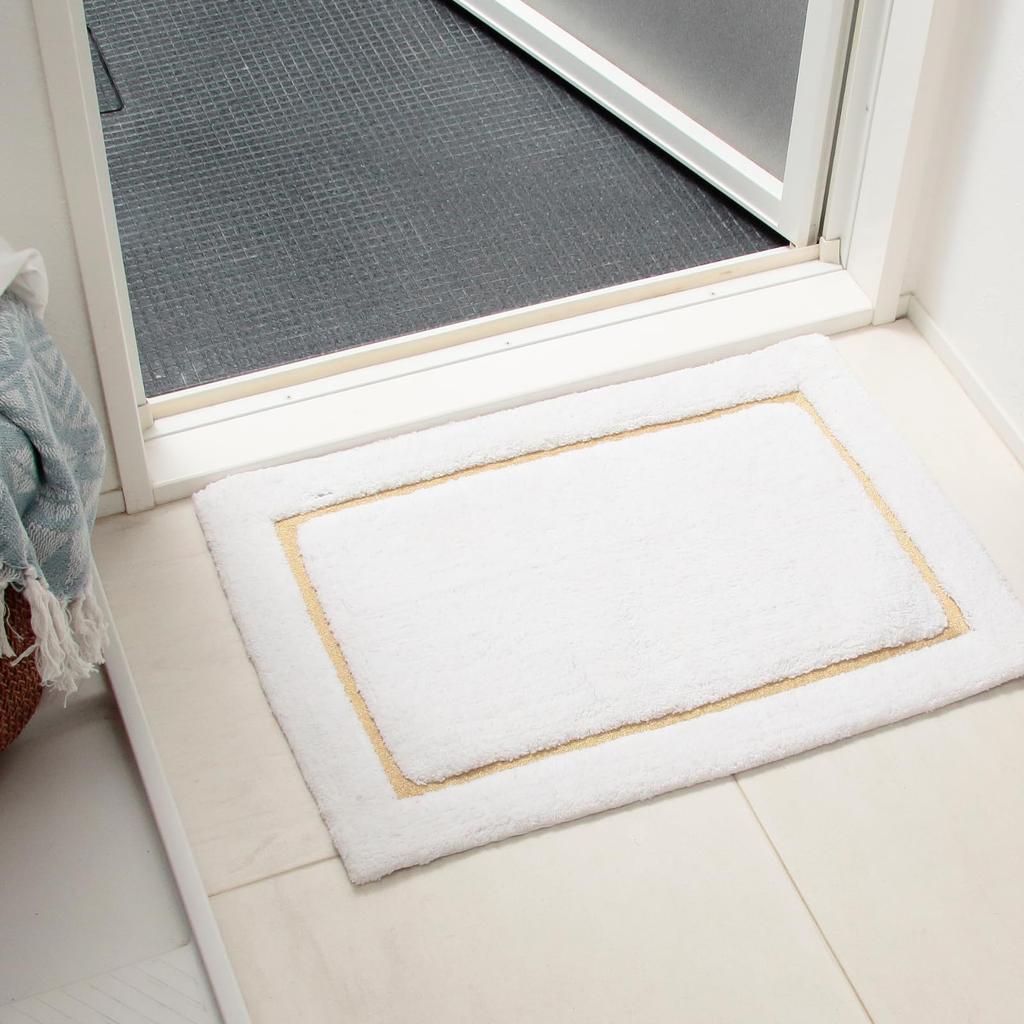 DaiDo Feng Shui Entrance Natural Cotton Mat, (50x80cm Rectangle, White)