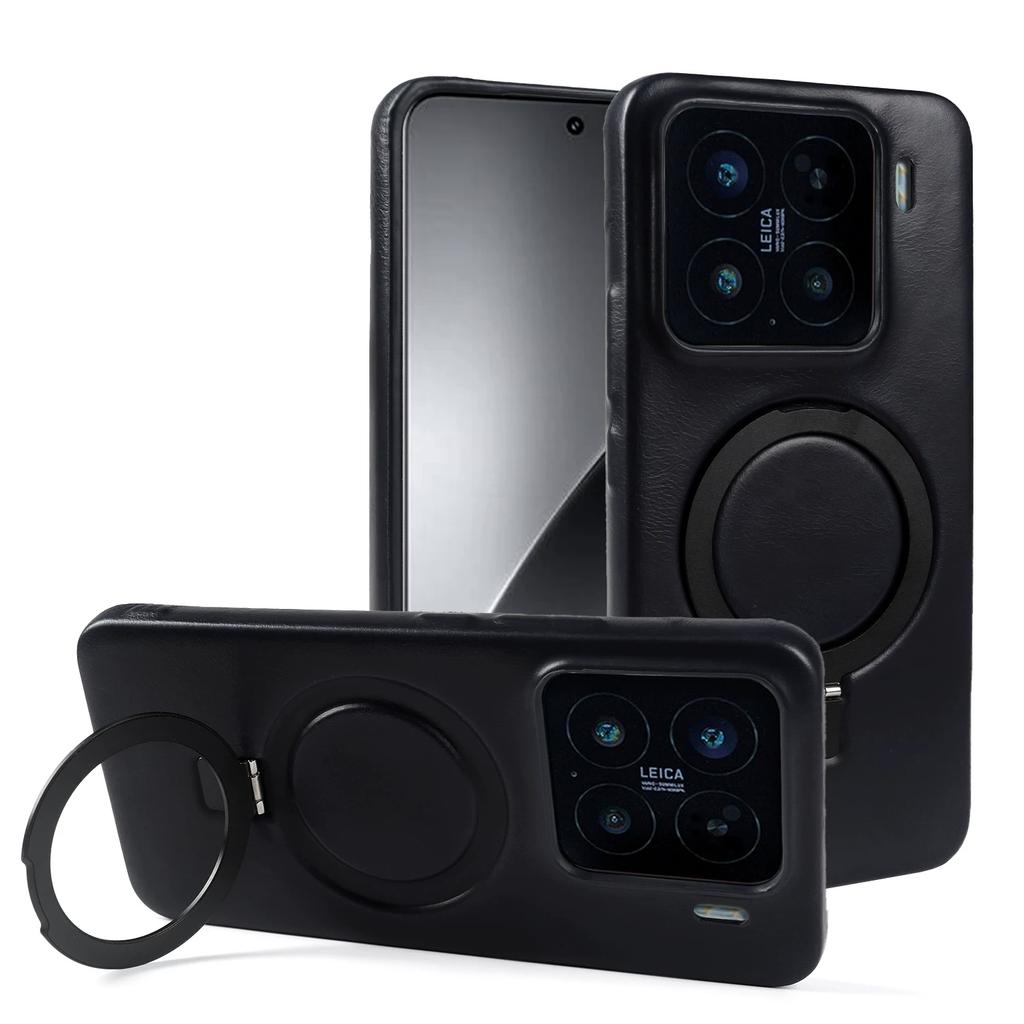 Gewachste Lederhülle für Xiaomi 15 Ultra 17 Pro Max 14 13T Pro Business Vintage Schlank Passend Magnetischer Ständer Vollständiger Körperschutz Stoßfest
