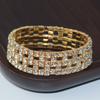 Europe and America Cross Border Fashion Multi-Layer Elastic Hollow Rubber Band Full Rhinestone Bracelet Exaggerated Wide Bangle