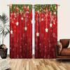 Christmas Tree Snowflake Polyester Drapes Rod Pocket Style Ideal for Easy Hanging Household Decoration Ideal for Bedchamber Office Kitchen