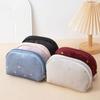 Large Capacity Women Toiletry Bag Portable Hot Stamping Star Pattern Clutch Bag Soft Velvet Beauty Case Pouch