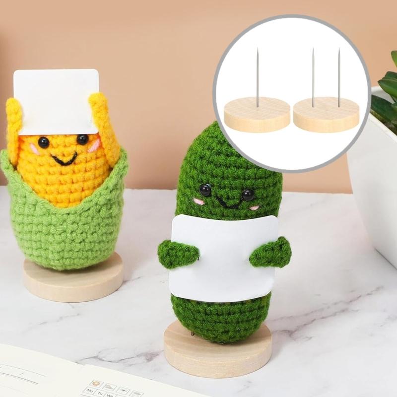 24 Pcs Double Needle Dolls Stand Crochet Dolls Holder Wood Crochet Dolls Stand Action Figure Stand