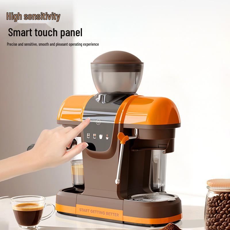 Italian Automatic Coffee Machine with 19-bar Pressure & Milk Frother - Home Use, Hot/Cold Options, Smart Operation, High Extraction.