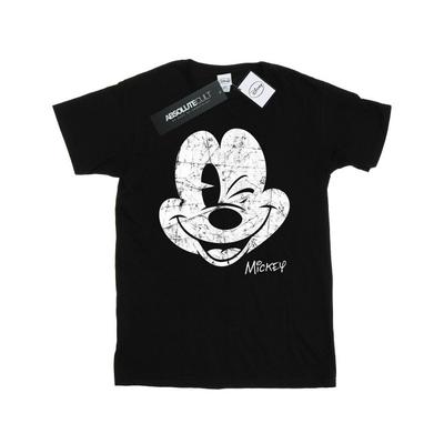 Mens Mickey Mouse Distressed Face T-Shirt