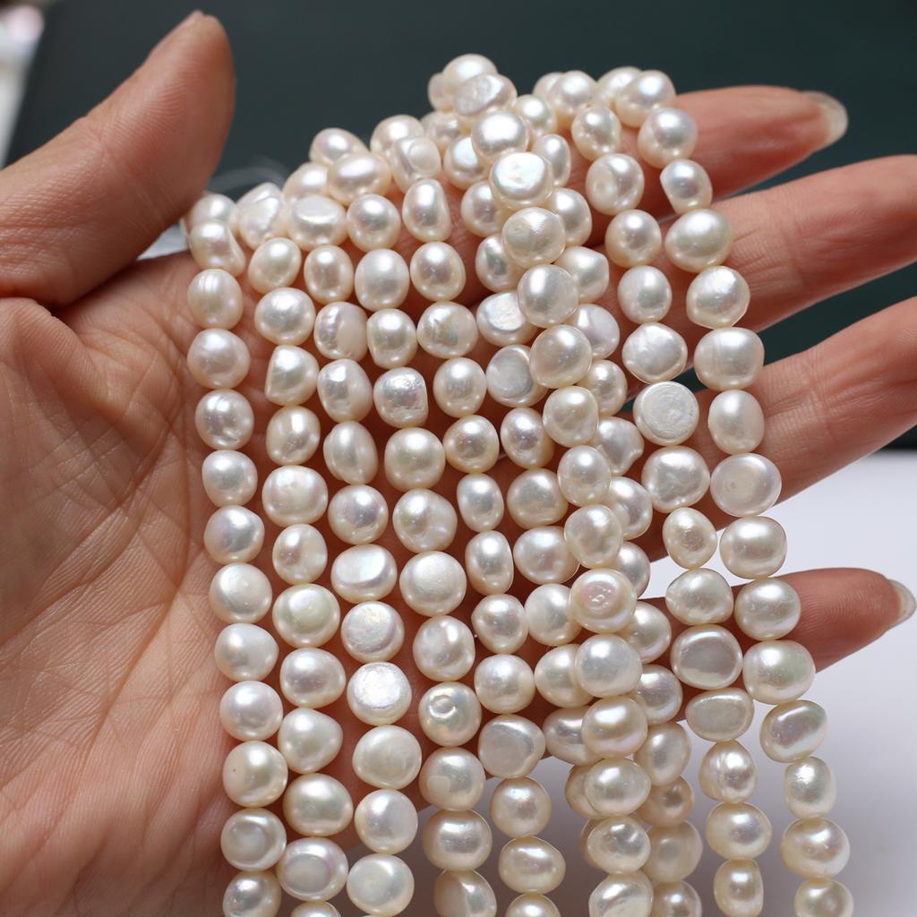 1String, Boho White Natural Freshwater Pearls, Nugget Pearl Beads for Jewelry Making DIY Necklaces Bracelets, Anklets Crafts Length 36cm