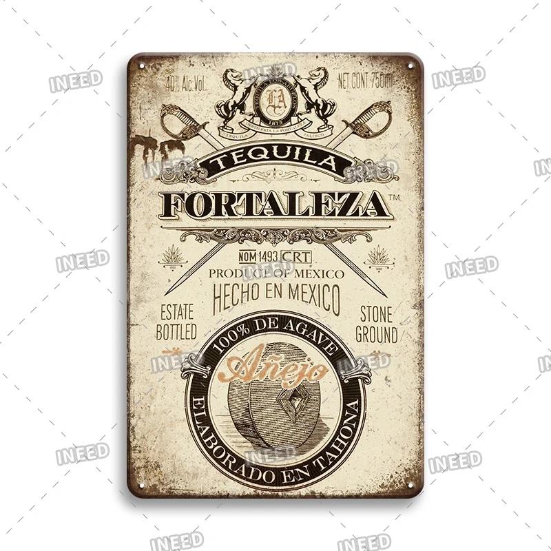 Tequila Whisky Tin Sign Metal Sign Dekoracyjny Vintage Plate Decor Retro Plakietka do Baru Pub Man Cave Club Room Home Wall Decor