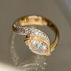 S925 Sterling Silver 6 * 12mm Horse's Eye Diamond Ring European and American Style Wedding Ring Ring Ring Female