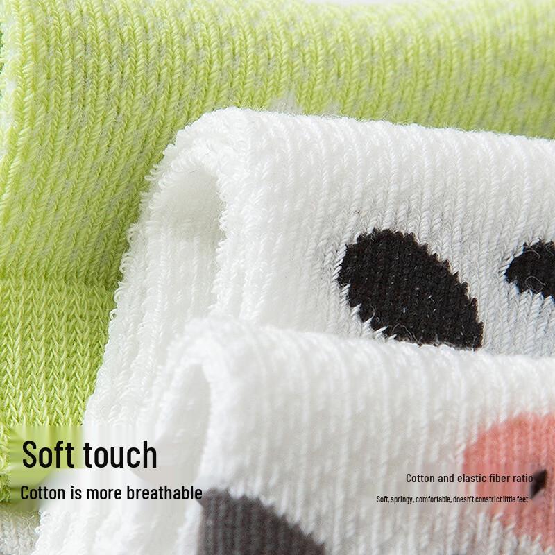 minibala 3-Pair Soft Breathable Mid-Calf Kids Socks