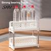 Double-layer Bathroom Organizer Sliding Under-sink Storage Rack Double-Layer Design Large Capacity Kitchen Shelf Strong Load-bearing Easy Assembly
