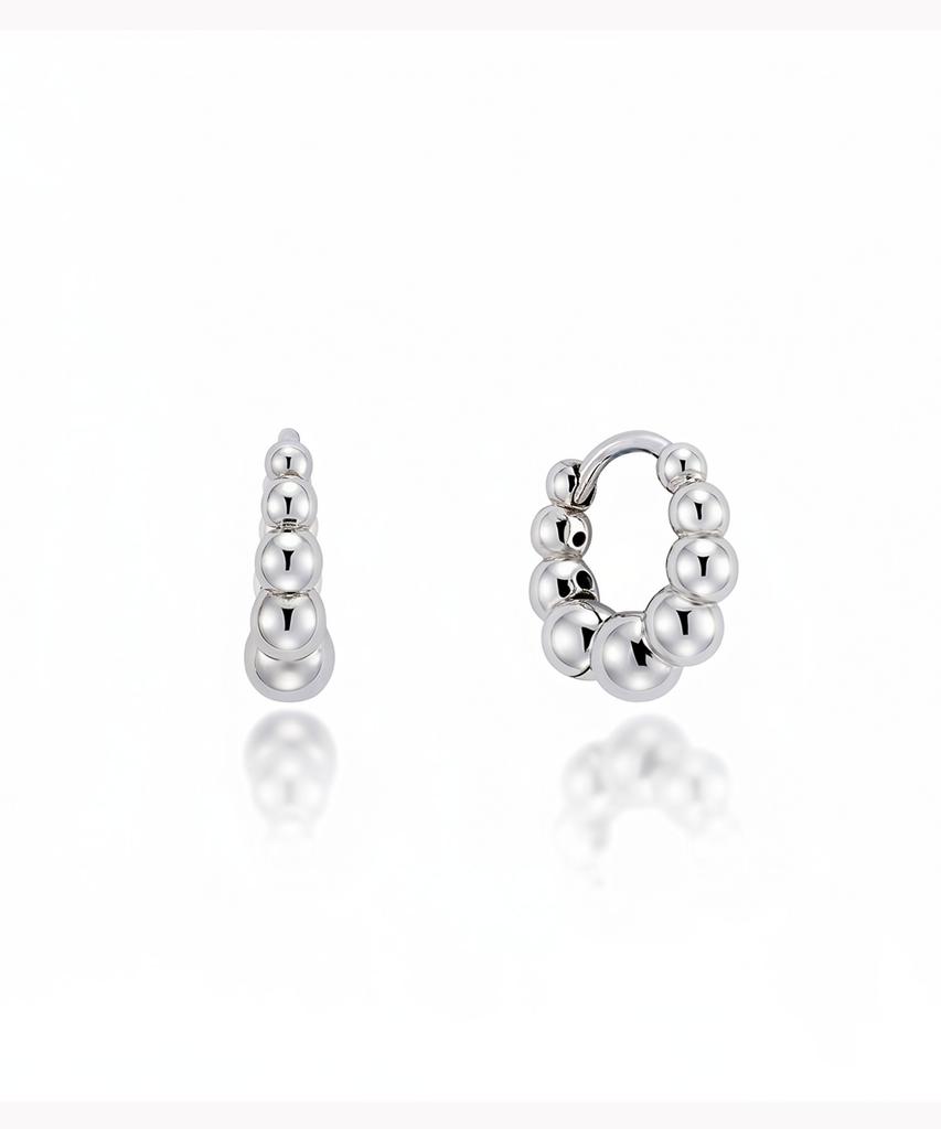 Lloyd Silver 925 Gradient Ball One-Touch Ring Earrings (S) Lles26211S