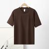 Kurzarm-T-Shirt aus reiner Baumwolle mit Rundhalsausschnitt für Damen, einfarbig, halbärmeliges Basis-T-Shirt