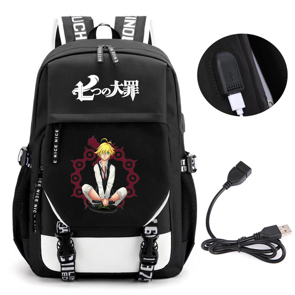 Animation Seven Deadly Sins Backpack Casual Backpack Student School Bag Men'S And Women'S Printed Computer Bag Travel Bag
