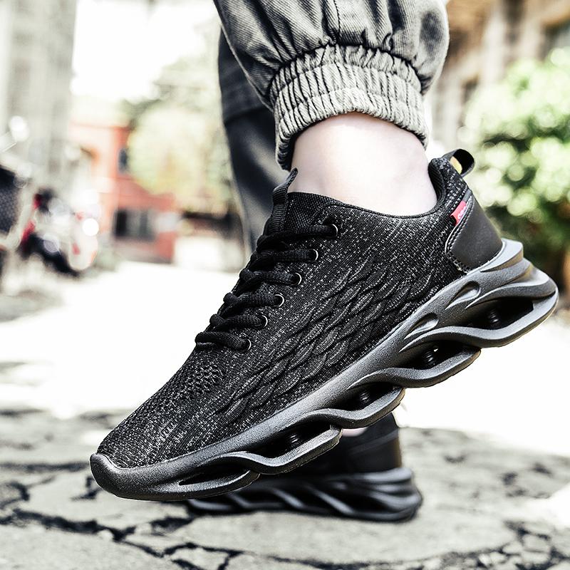 Running Shoes Durable Woven Breathable Anti-slip Men Shoes Comfortable Lightweight Soft Mesh Lace-up Sports Shoes Men