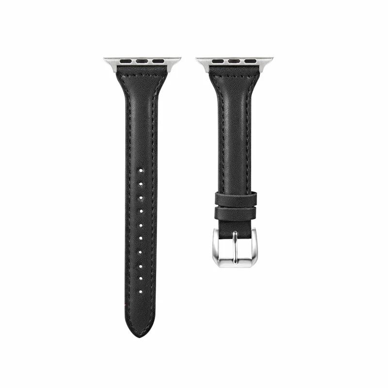 Slim Leather Strap For Apple Watch Band 44mm 40mm 41mm 45mm 49mm 44 mm Bracelet apple watch 10 46mm bands Ultra 9 7 5 se 3 4 6