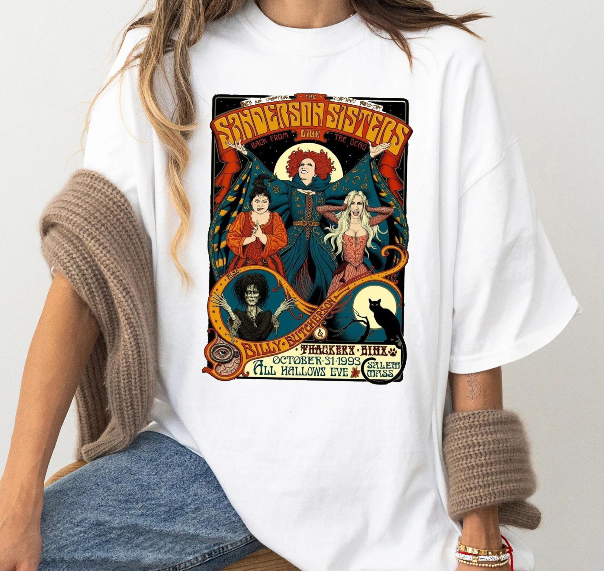 

Hocus Pocus Sanderson Sisters Horror Movie Its Just A Hocus Pocus Gathering Shirt Halloween Party 2025 Family 4XL