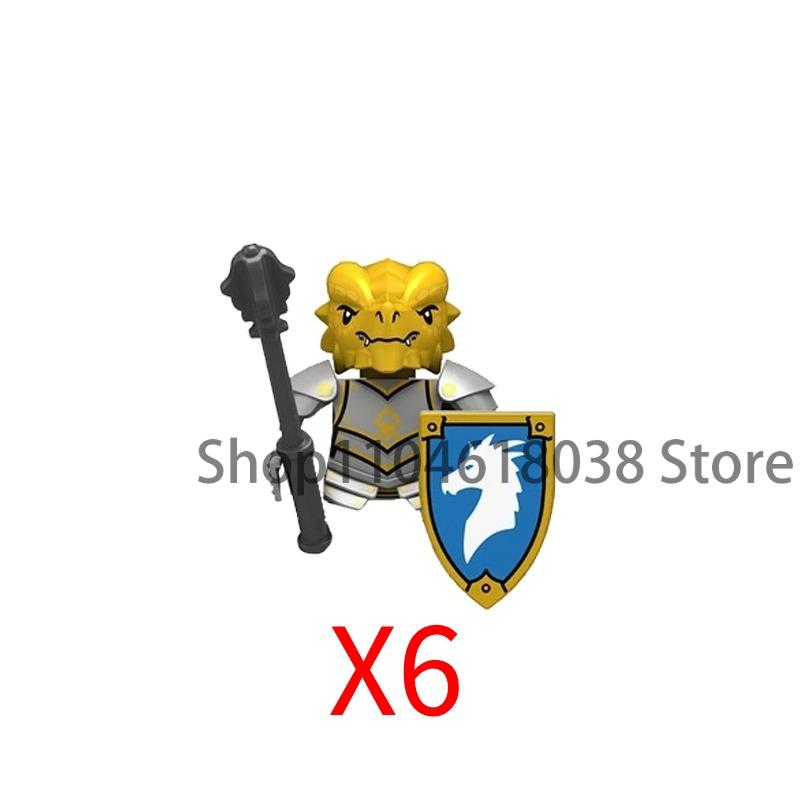 Medieval Castle Soldier Action Figures Building Block Empire Templars Lancer Warrior Militia Helmet Shield Sword Bow Toy Gifts