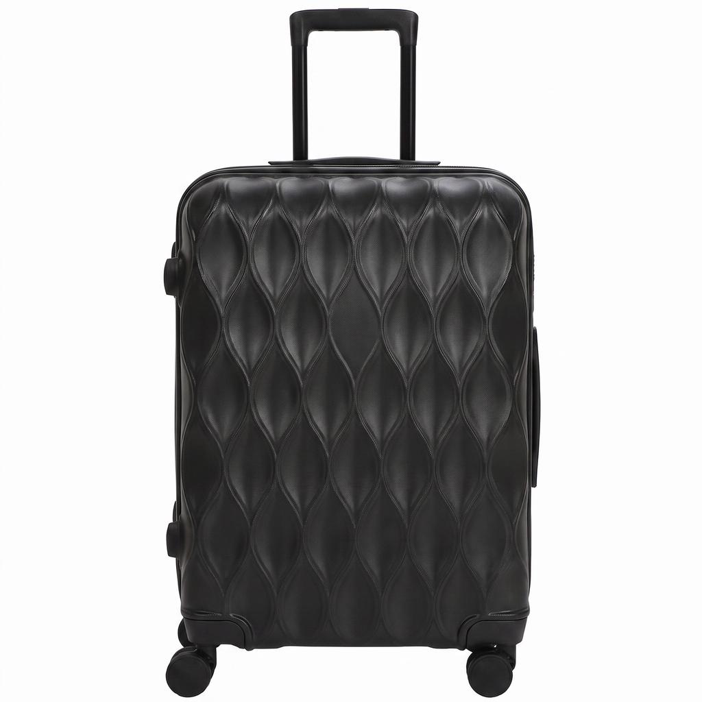 26Inch 65cm 64L Suitcase, ABS Hard Shell Checked Luggage, Black