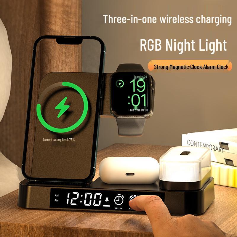 30W 3-in-1 Wireless Charger & Clock for iPhone 14/13