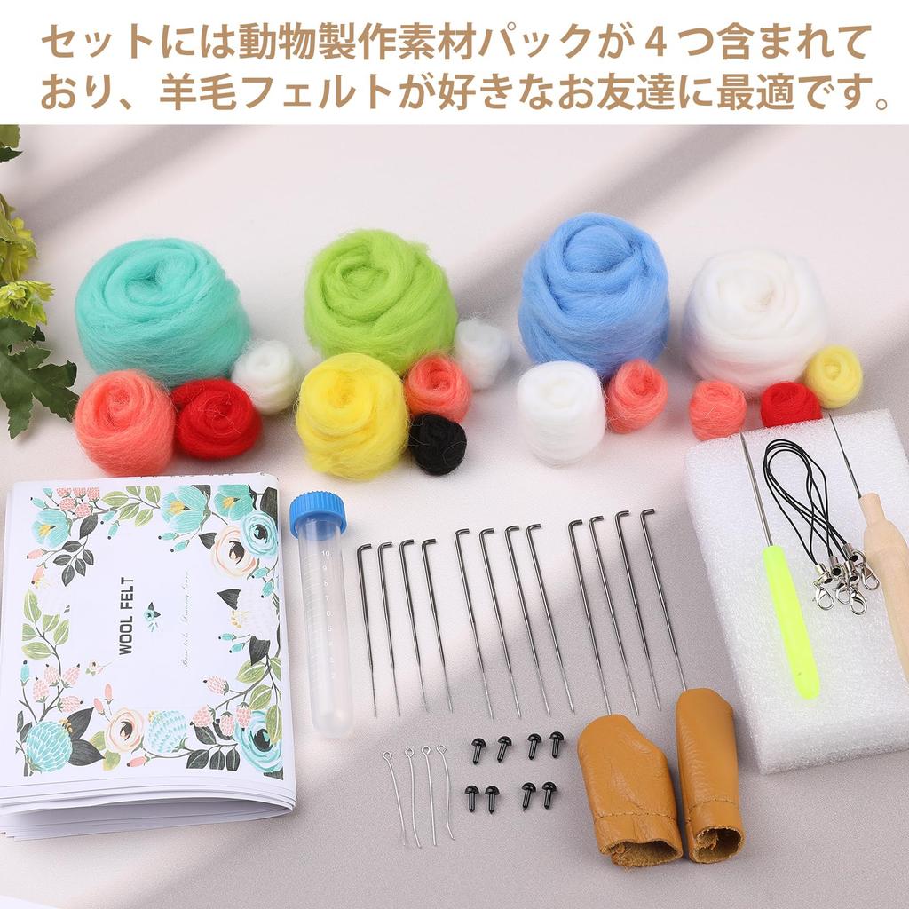RMTIME Wool Felting Kit, Complete Needlework Kit with Felting Needles, Instructions, Felting Foam Mat, and Other Tools for Adult DIY Crafts Beginners