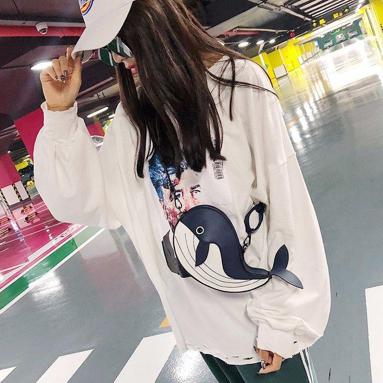 Cute Whale Design Pu Leather Fashion Female Flap Clutch Shoulder Bag Crossbody Mini Messenger Bag For Women Bolsa Drop Shipping