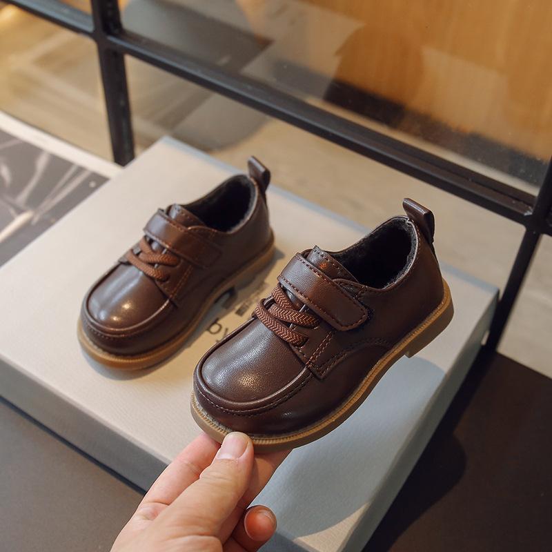 Kids Leather Shoe2024 Spring Autumn New British Leather Shoe Anti Slip Performance Shoes Boy Gril Kids Shoe Fashion Casual Shoes
