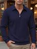2025 Spring/Autumn Men's Outdoor Casual Lapel Half-Zip Pullover Sweatshirt with Long Sleeves