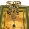 Retro Style Elegant Corsage Light Luxury Full Diamond Sapphire Inlaid Brooch Medieval Versatile High-end Design Pin Accessories