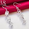 925 Sterling Silver White Stone AAA Zircon Pendant Piercing Earrings Fashionable Wedding Jewelry