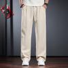 High-end Ramie Casual Pants Men's Summer New Breathable Versatile Cotton and Linen Apricot New Chinese Loose Straight Trousers