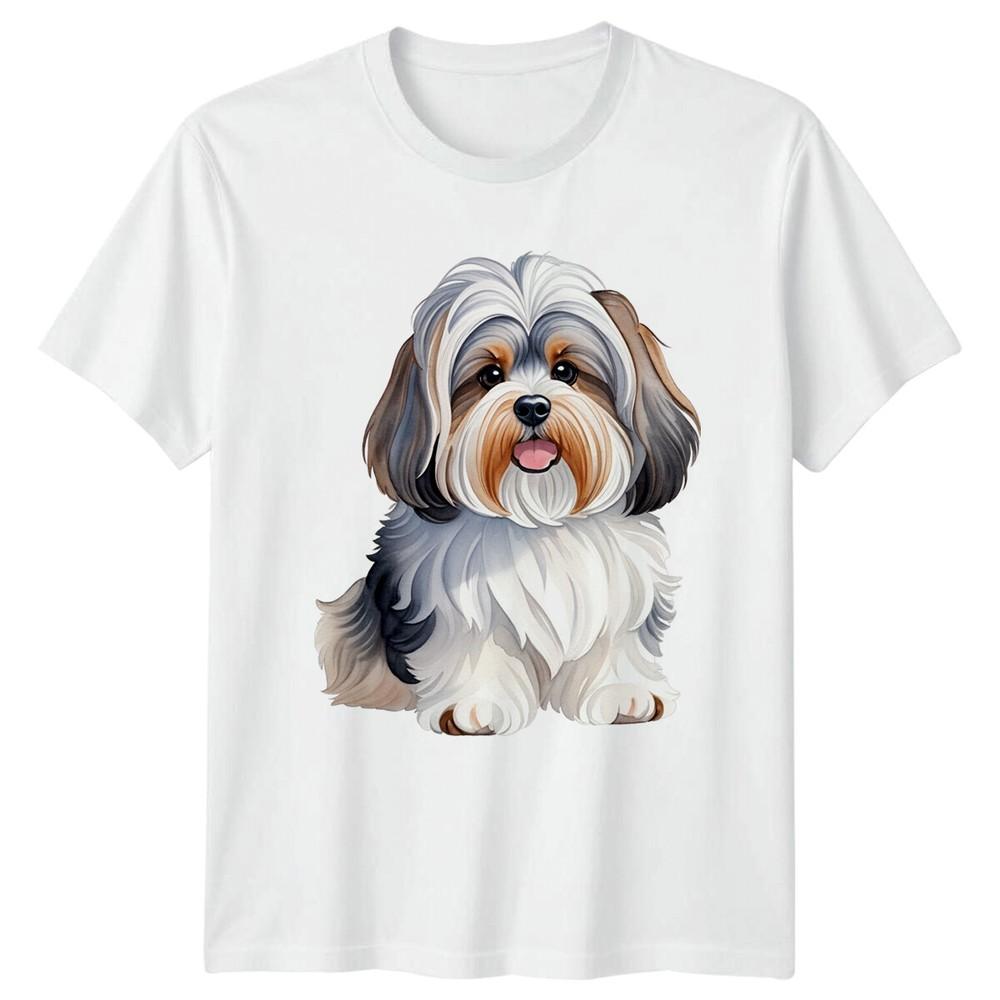 Cute Watercolor Havapoo Dog Breed Pet Portrait TShirt S