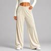 Women's Velvet Wide Leg Pants Casual Drapey Trousers for Fall Winter