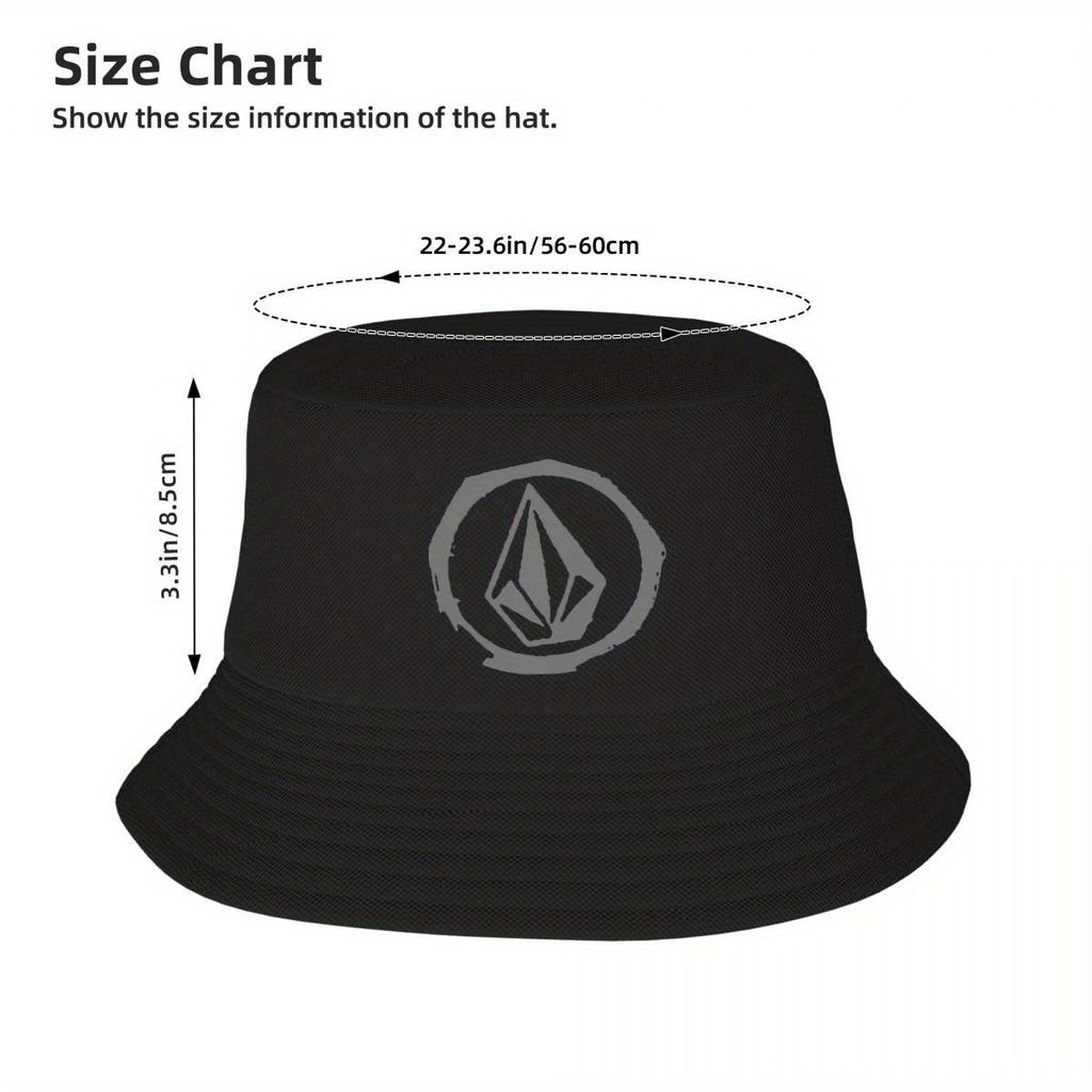 Cappello a Secchiello Personalizzato Volcoms Logo Donna Unisex Moda Estate Spiaggia Sole Pescatore Cappellino Unisex