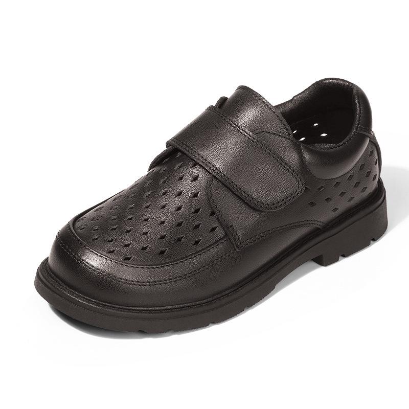 Kids  Non-slip Genuine Leather Velcro Sandals - Super Soft Summer Shoes for Boys 30/19.3cm