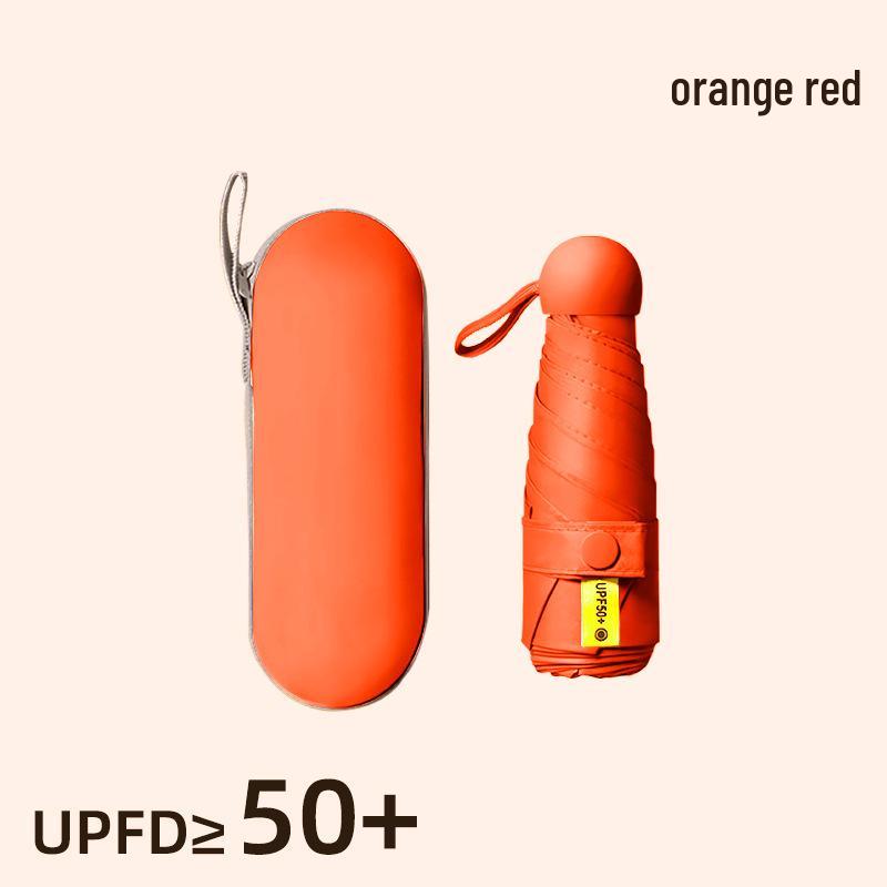 Kompakter UV-Schutz Faltbarer Regenschirm mit Schwarzer Fütterung