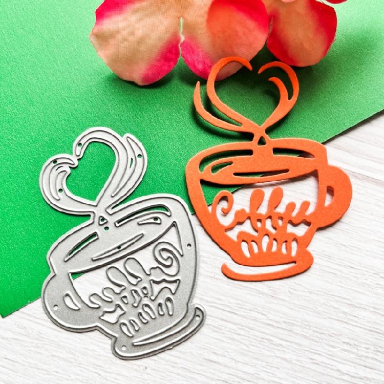 Heart Coffee Metal Cutting Dies Card Emboss DIY Photo Album Template Scrapbook